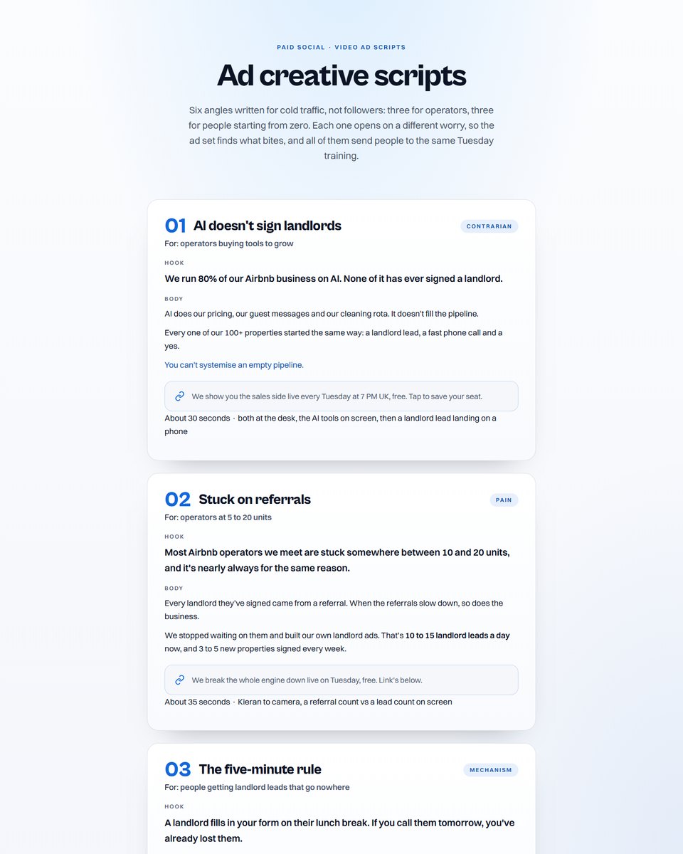 Ad creative scripts preview